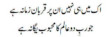 Ek Main Hi Nahi Un Par Qurban Zamana Hai Lyrics Verse #1